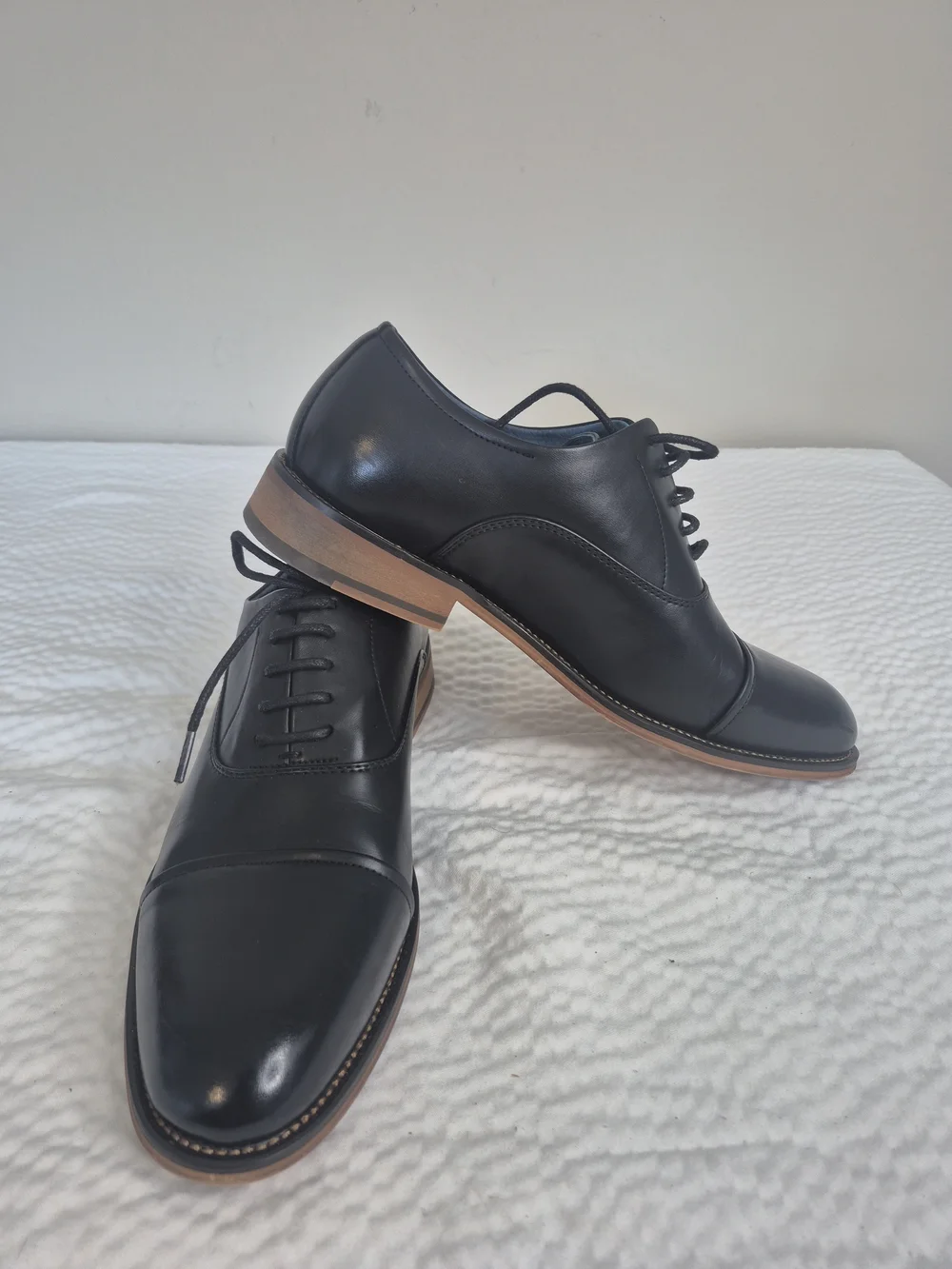 BRUNO MARC Louis 2 Mens 7 Black Cap Toe Oxford Business Formal Dress Shoes